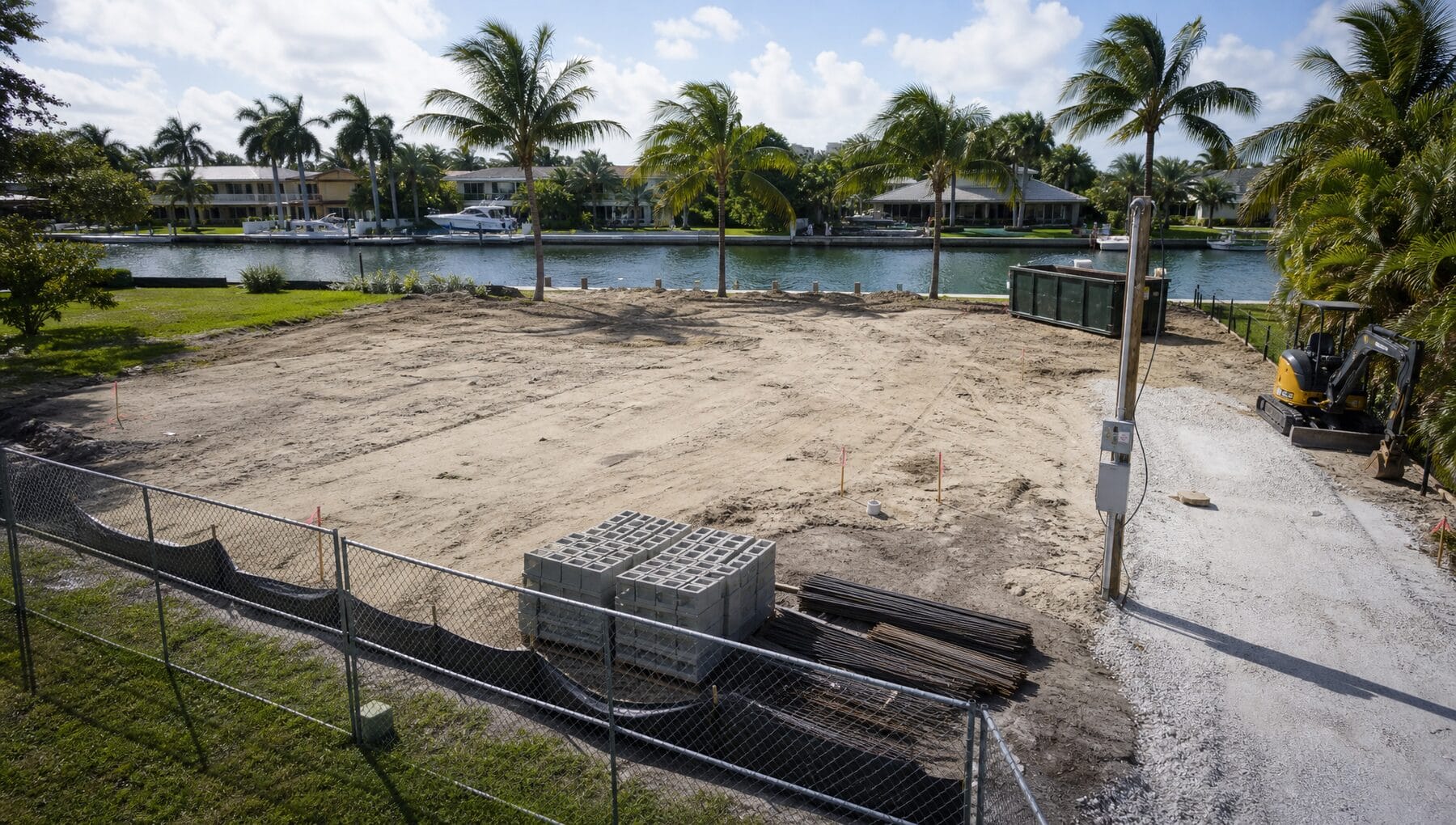 Site preparation — survey layout, erosion control, temporary service