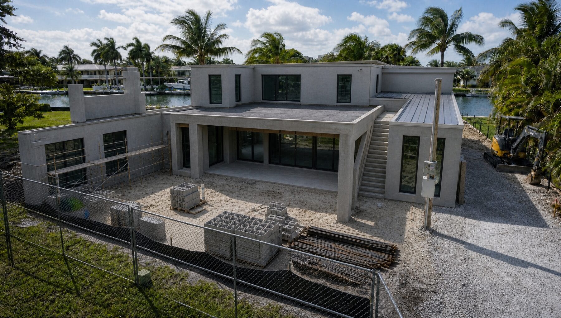 Envelope — roofing assembly, impact glazing, stucco base coat